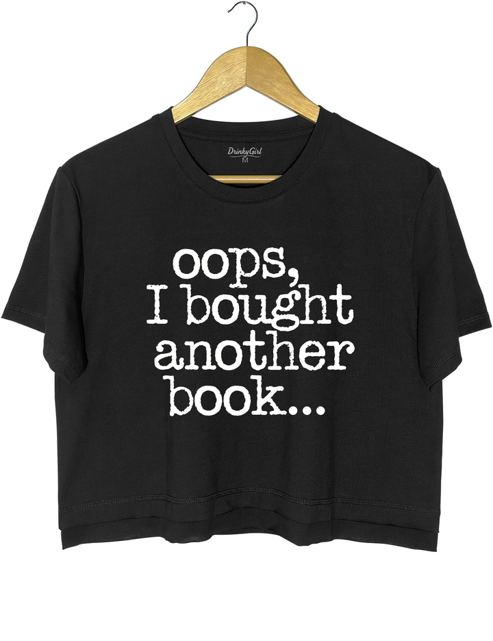 Oops I Bought Another Book Crop Top - Black