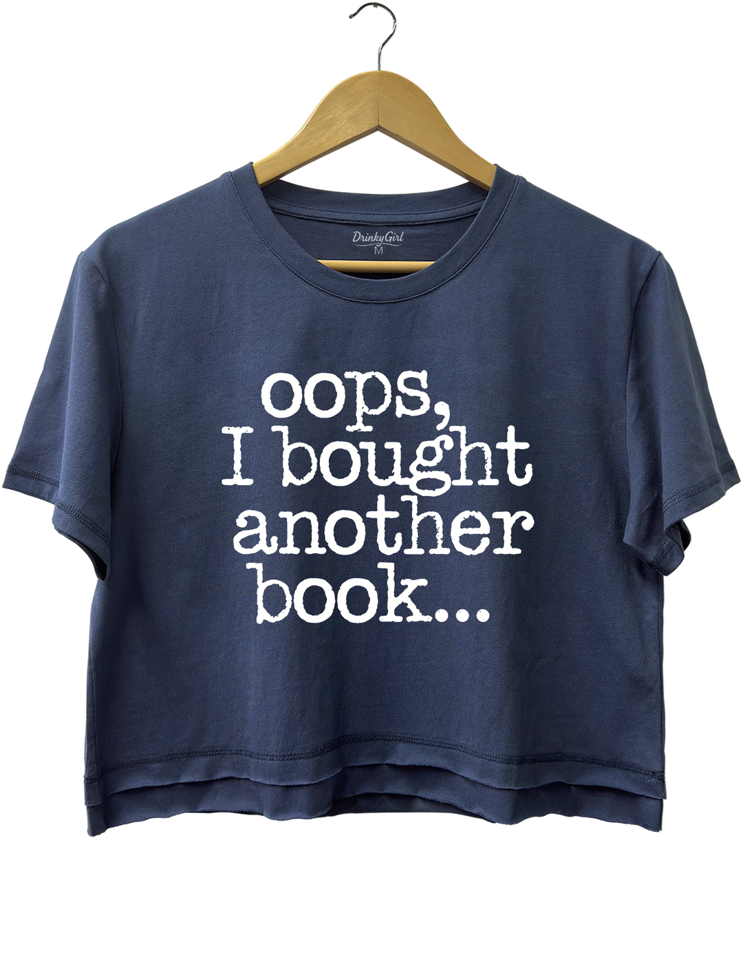 Oops I Bought Another Book Crop Top - Navy Blue