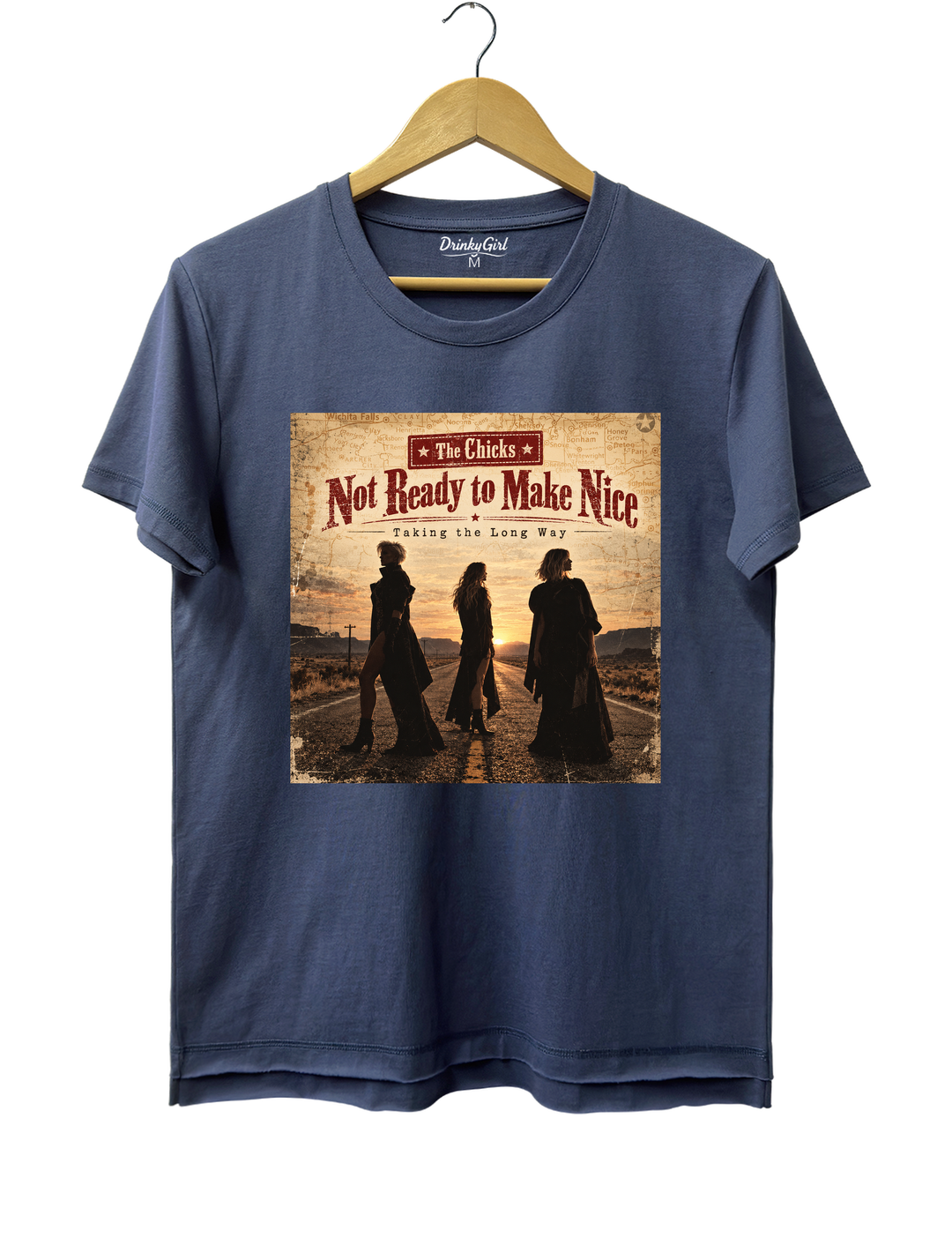 The Chicks Not Ready to Make Nice Taking the Long Way Tee - Navy Blue
