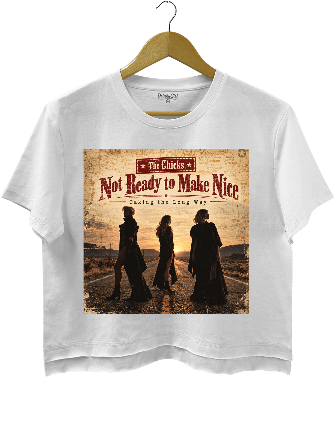 The Chicks Not Ready to Make Nice Taking the Long Way Crop Top - White