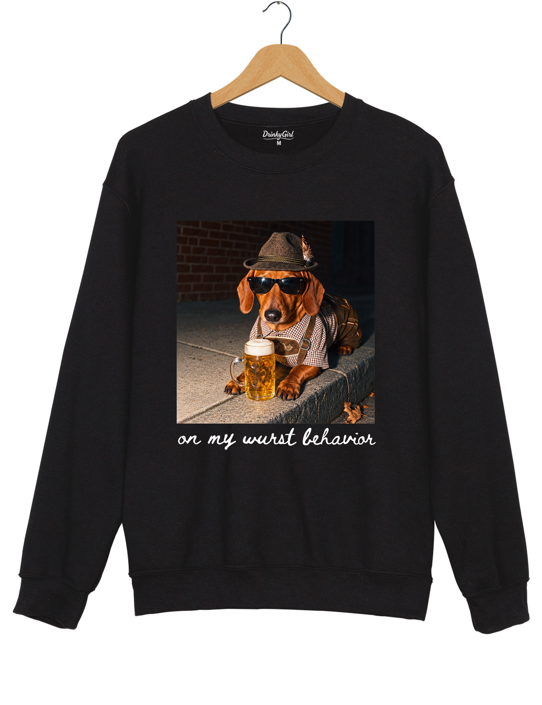 Dachshund Oktoberfest On My Wurst Behavior Sweatshirt - Black