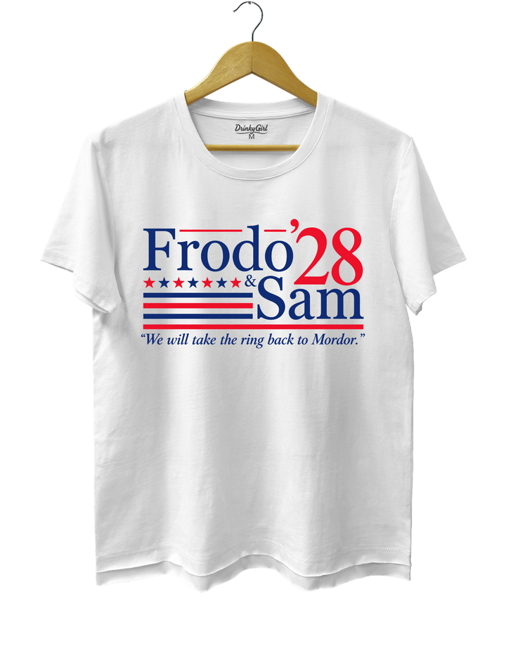 Frodo and Sam 2028 Lord of the Rings Tee - White
