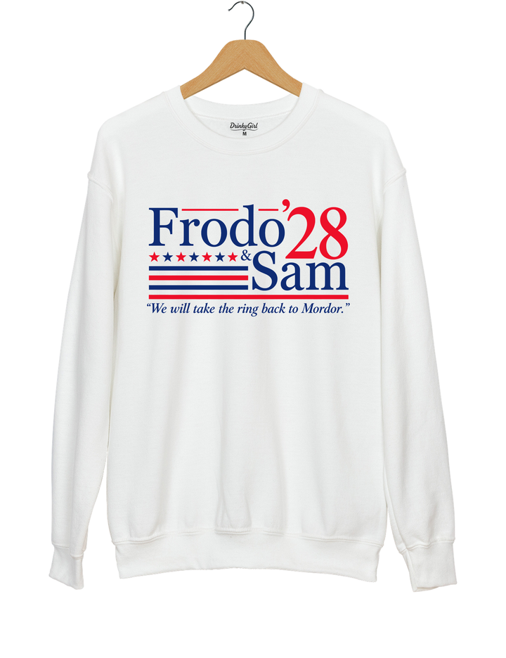 Frodo and Sam 2028 Lord of the Rings Sweatshirt - White
