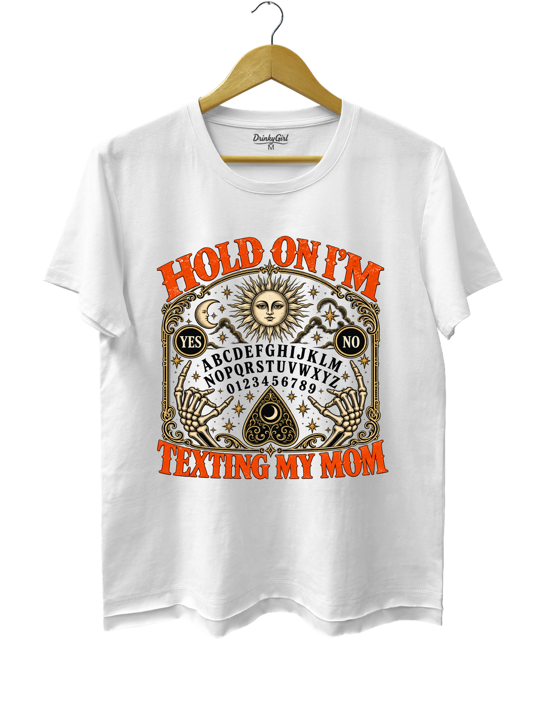 Hold On I’m Texting My Mom Funny Halloween Tee - White