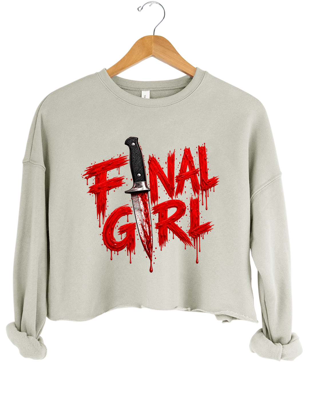 Final Girl Crop Sweatshirt - Gray