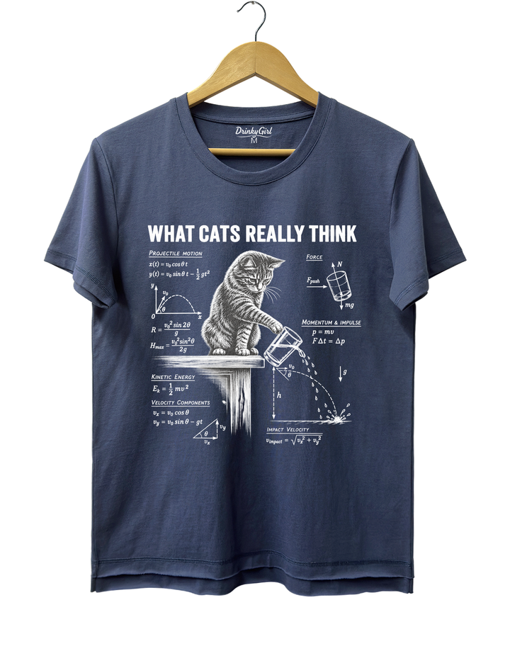 What Cats Really Think Tee - Navy Blue