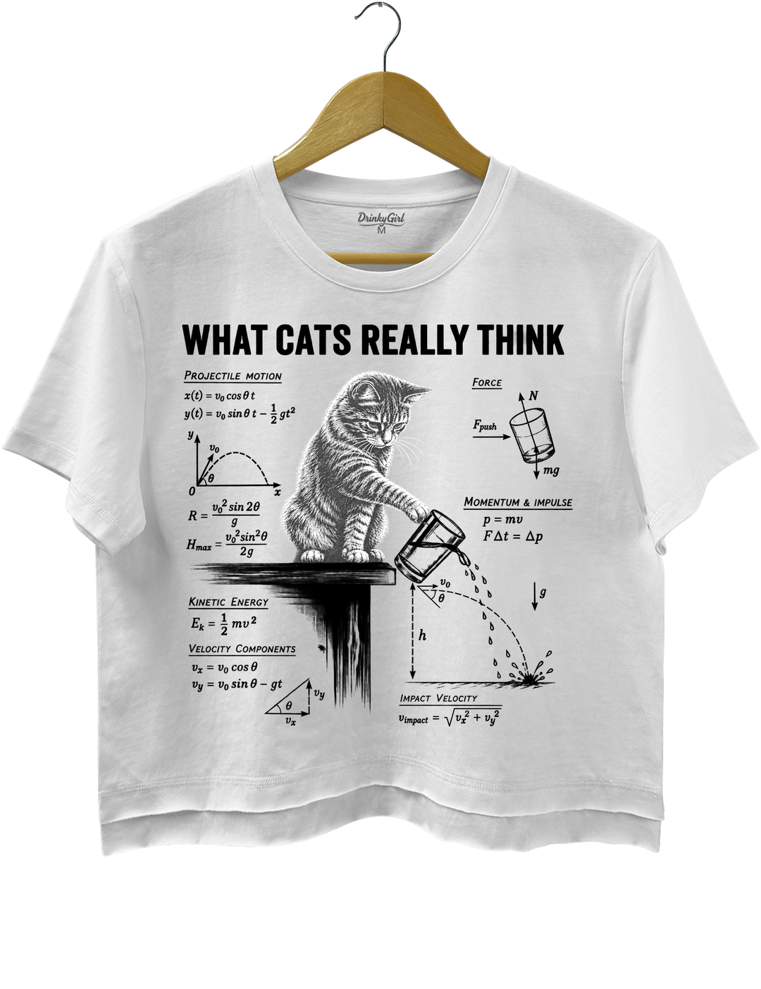 What Cats Really Think Crop Top - White