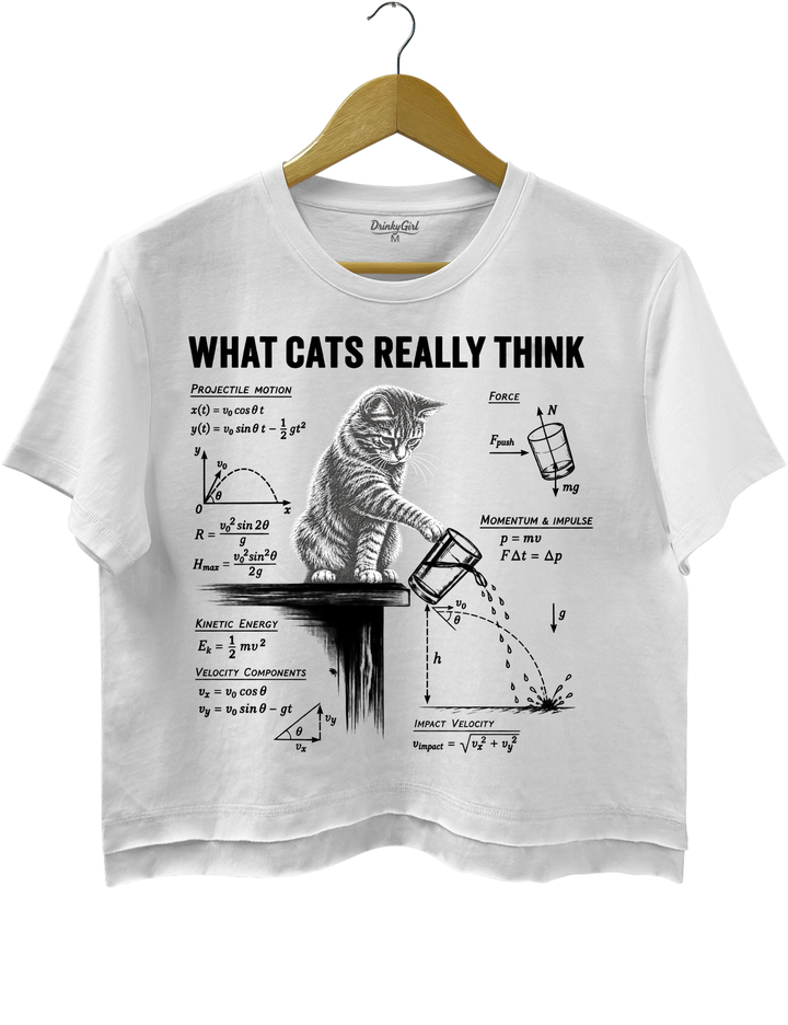 What Cats Really Think Crop Top - White