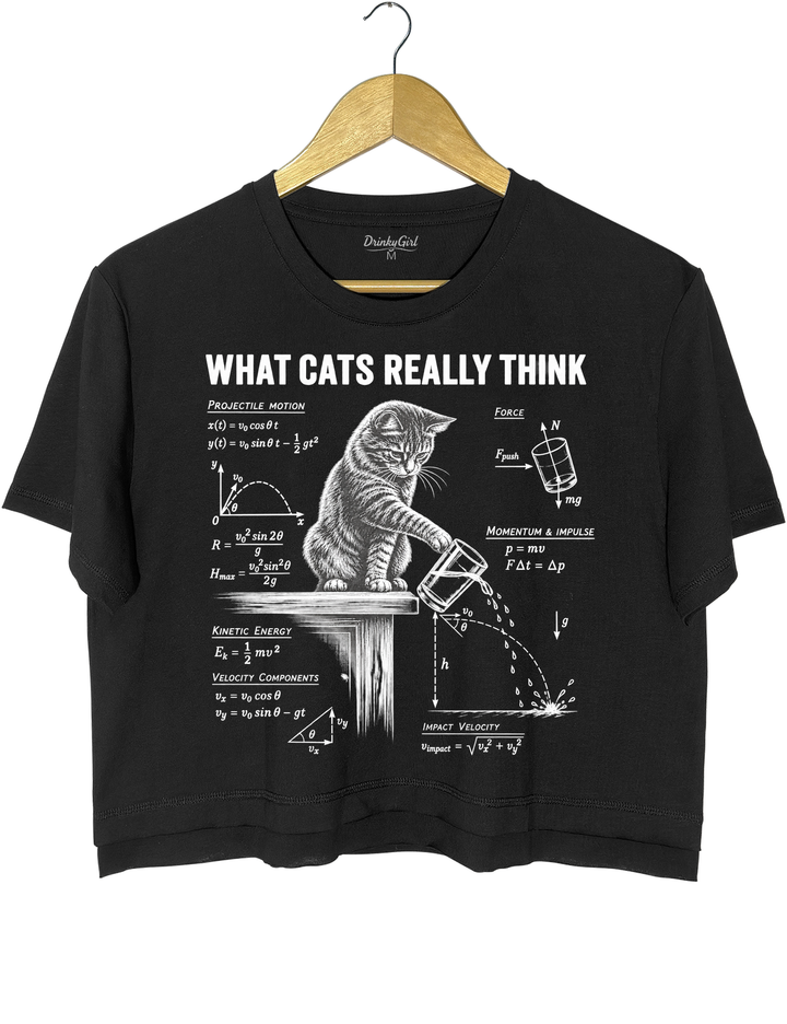 What Cats Really Think Crop Top - Black