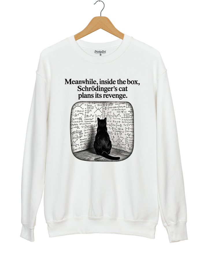 Schrödinger Cat Sweatshirt - White