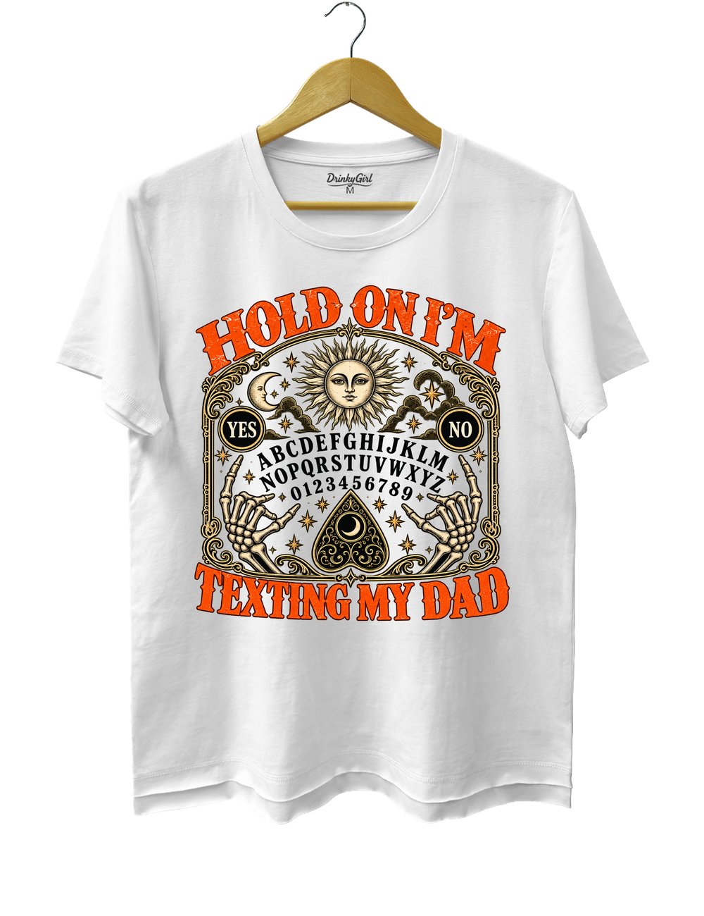 Hold On I'm Texting My Dad Funny Halloween Tee - White