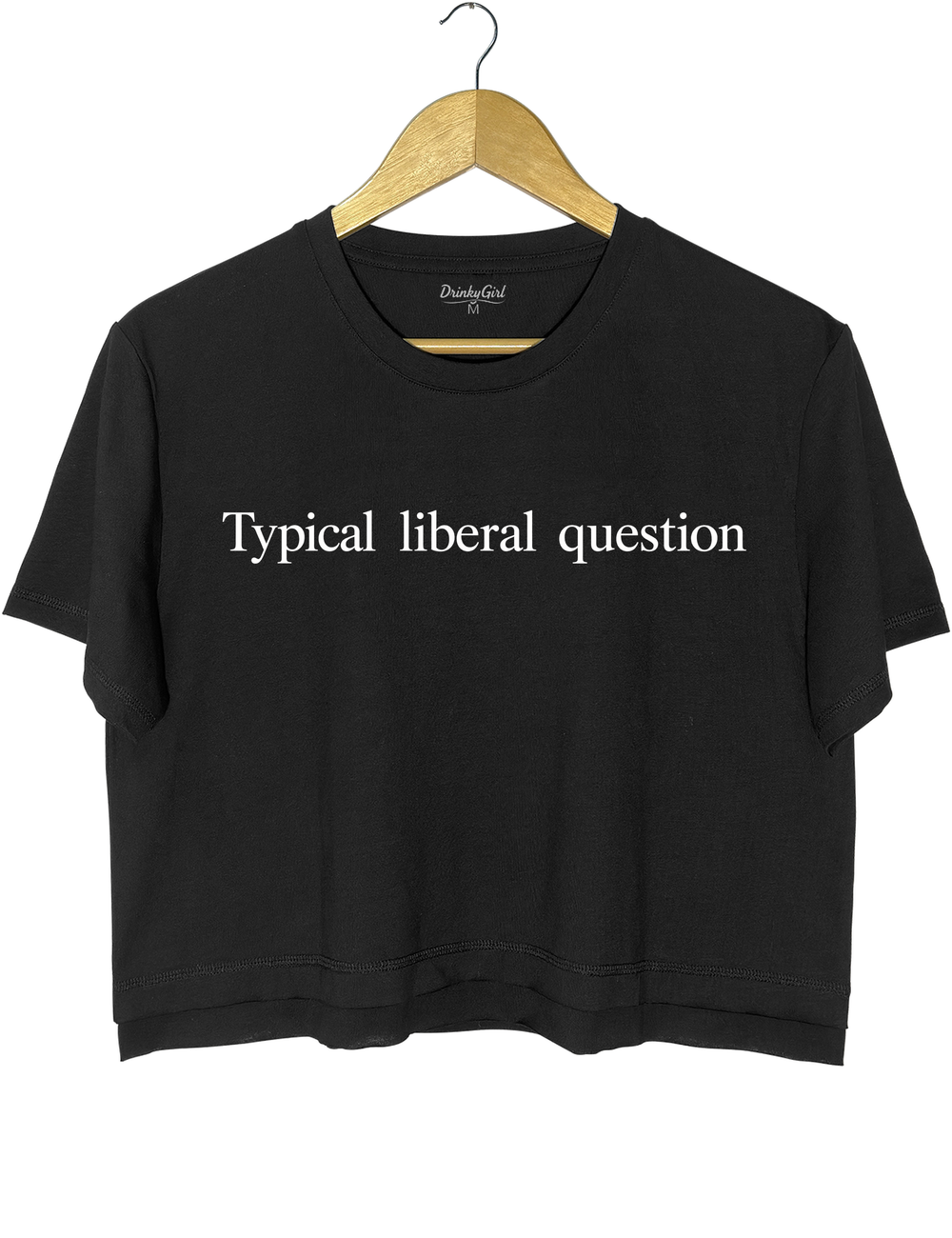 Typical Liberal Question Crop Top - Black