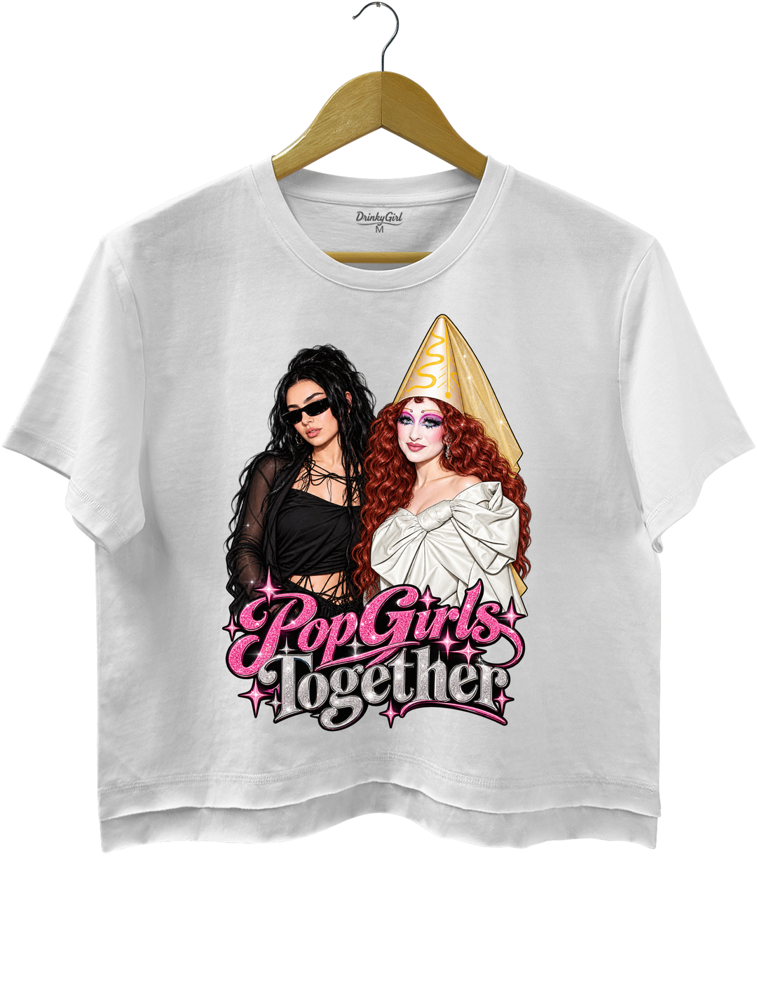 Pop Girls Together Crop Top - White