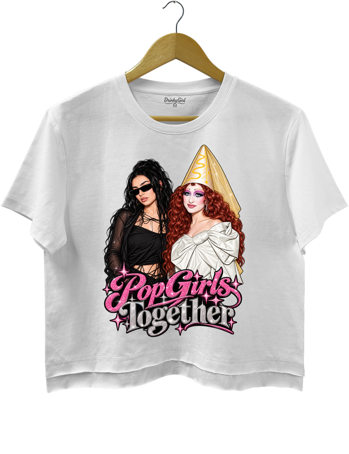 Pop Girls Together Crop Top - White