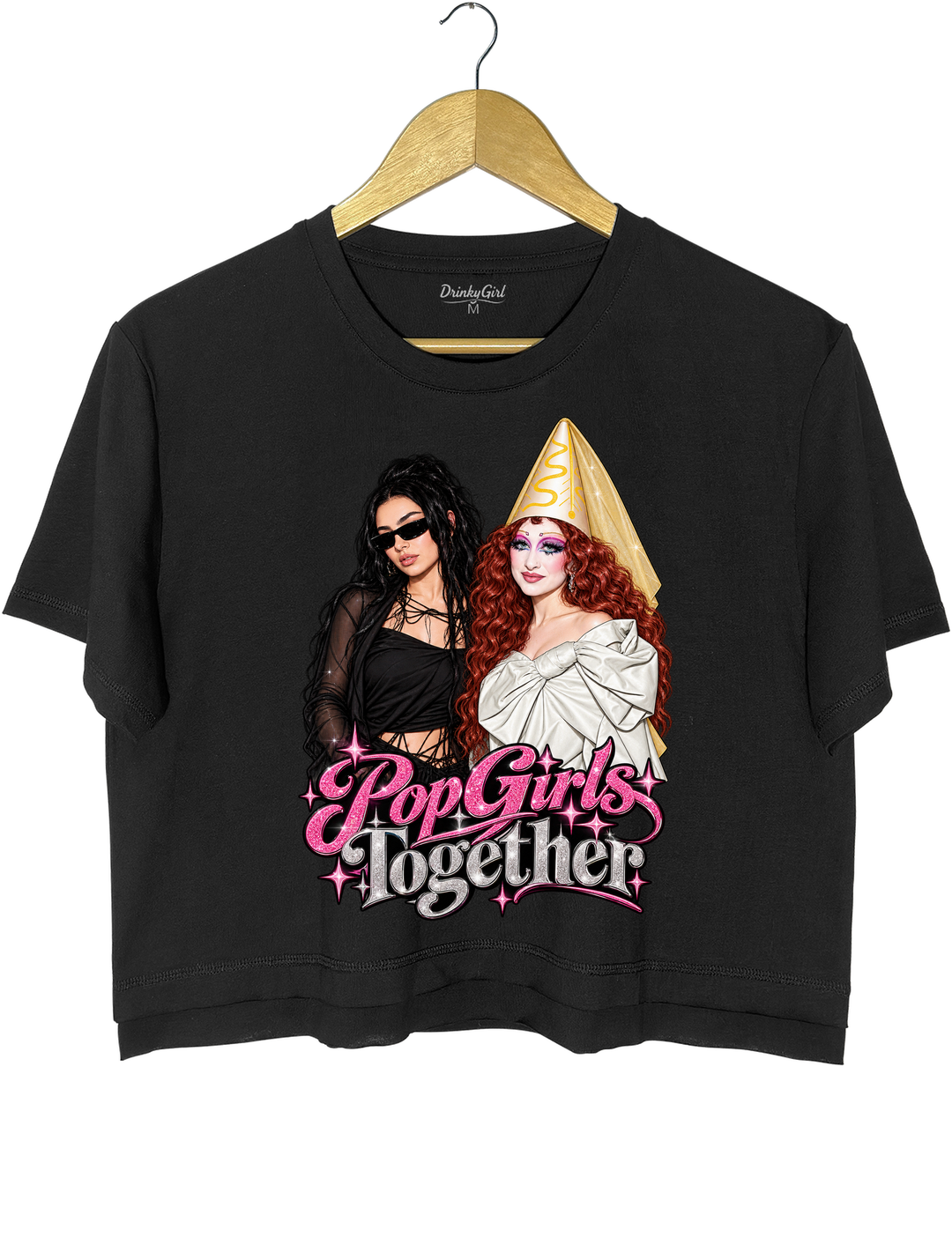 Pop Girls Together Crop Top - Black