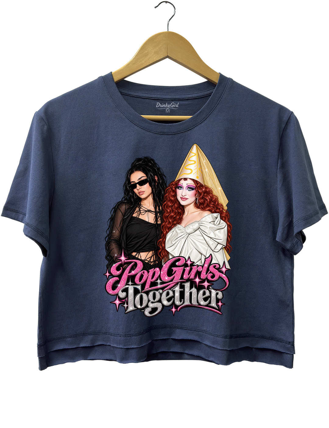 Pop Girls Together Crop Top - Navy Blue