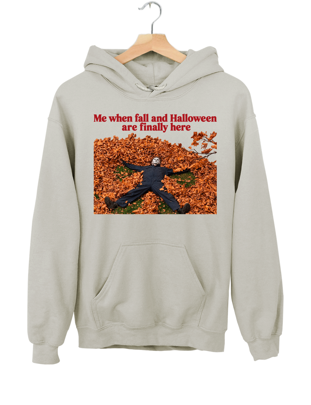 Me When Fall and Halloween Are Finally Here Hoodie - Gray
