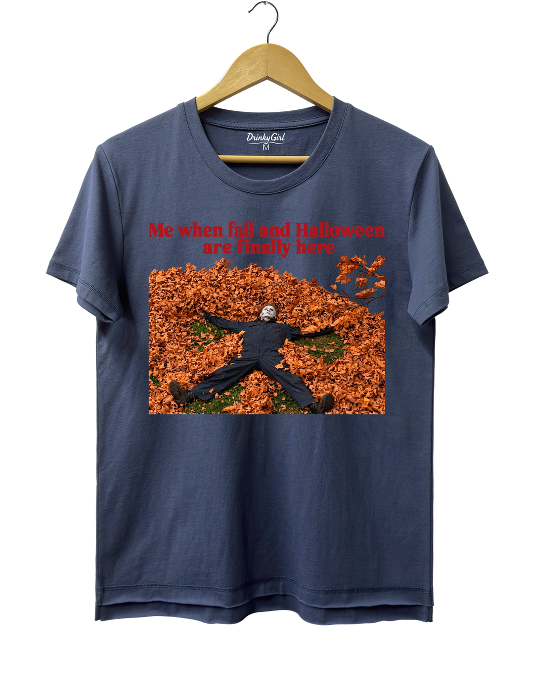 Me When Fall and Halloween Are Finally Here Tee - Navy Blue