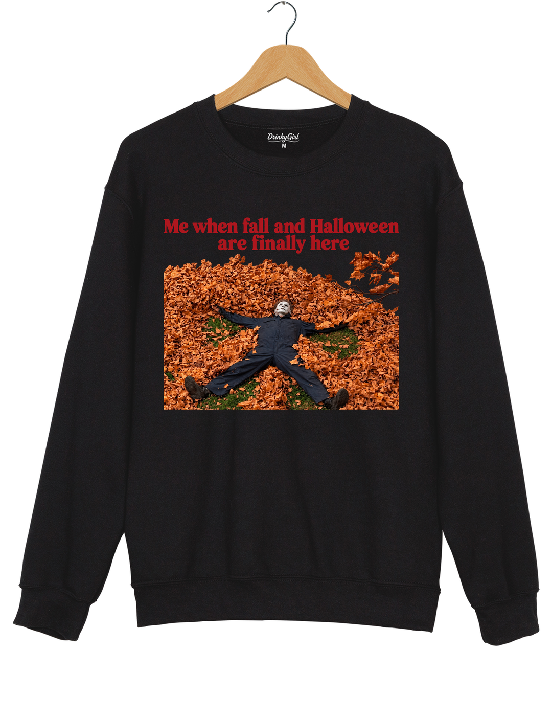 Me When Fall and Halloween Are Finally Here Sweatshirt - Black