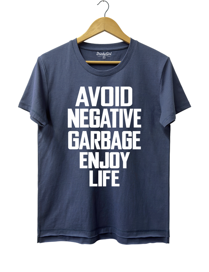 Avoid Negative Garbage Enjoy Life Tee - Navy Blue