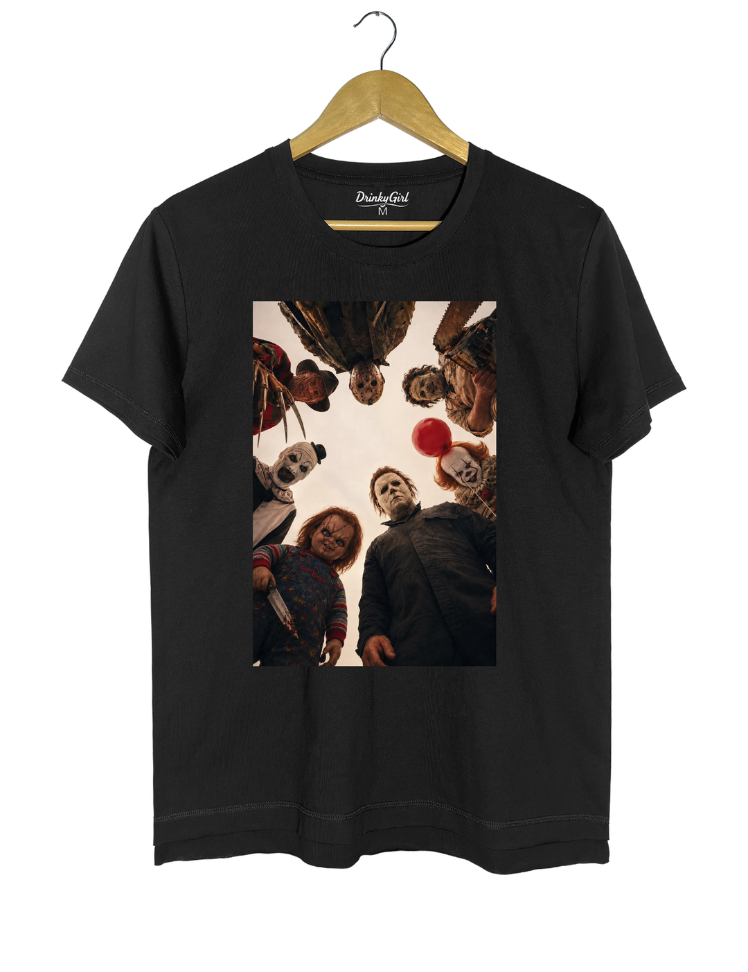 Horror Movie Icons Circle Group Portrait Tee - Black
