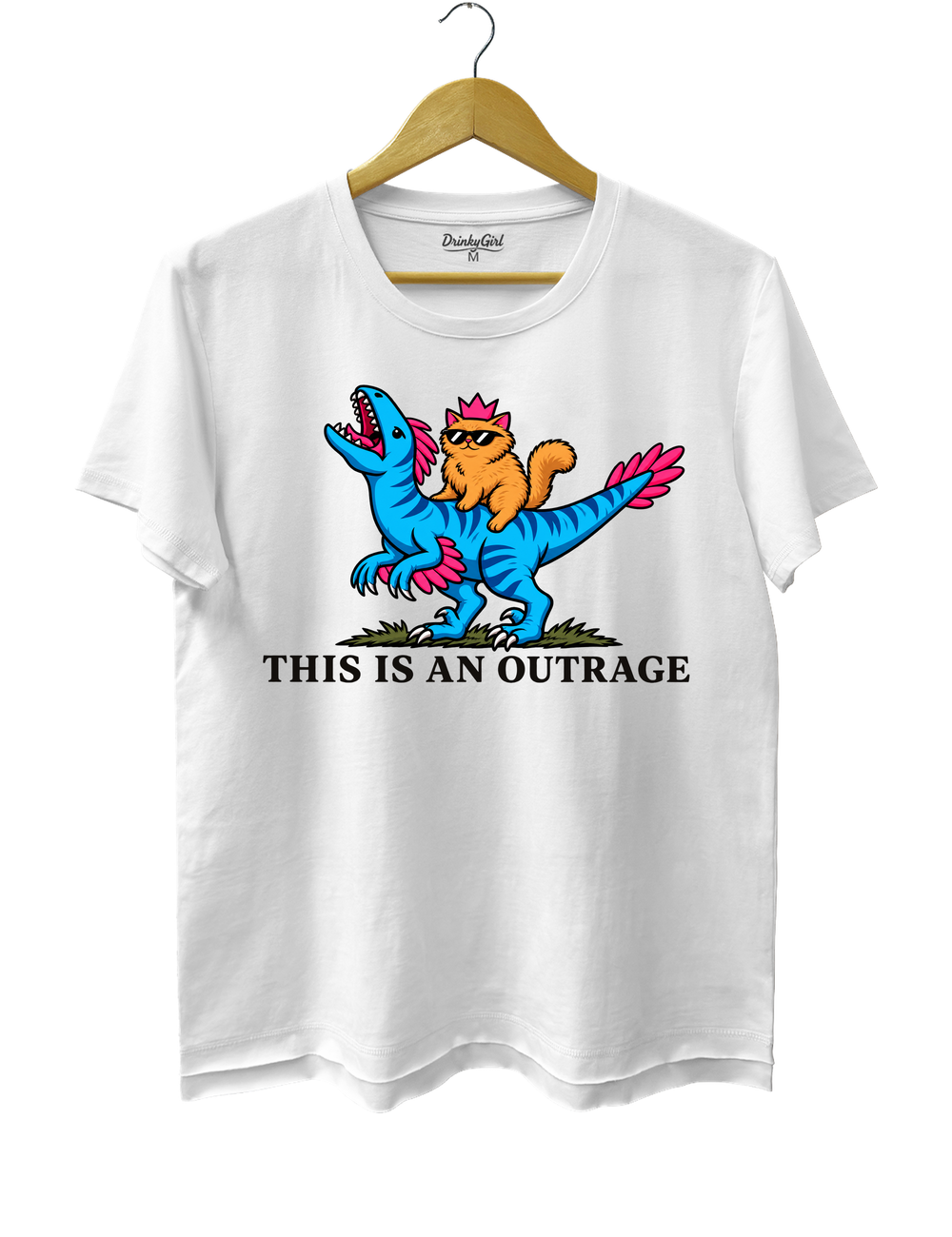 This Is an Outrage Princess Donut Riding Mongo Tee - White