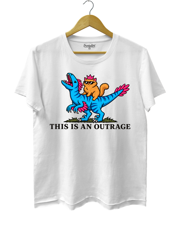 This Is an Outrage Princess Donut Riding Mongo Tee - White