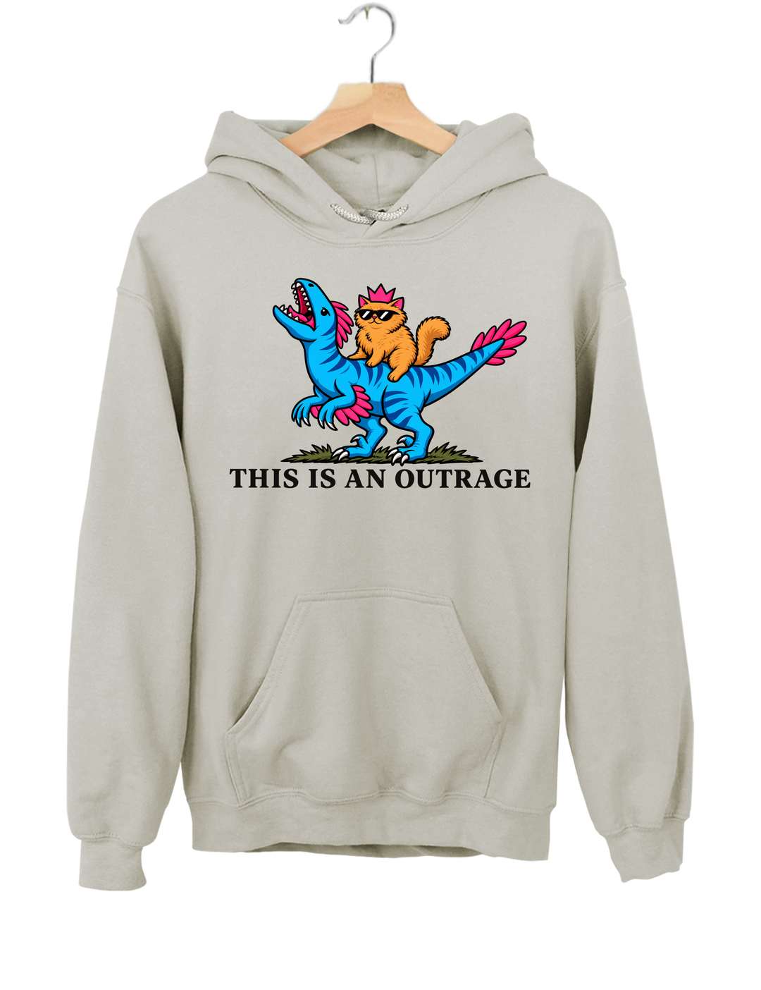 This Is an Outrage Princess Donut Riding Mongo Hoodie - Gray