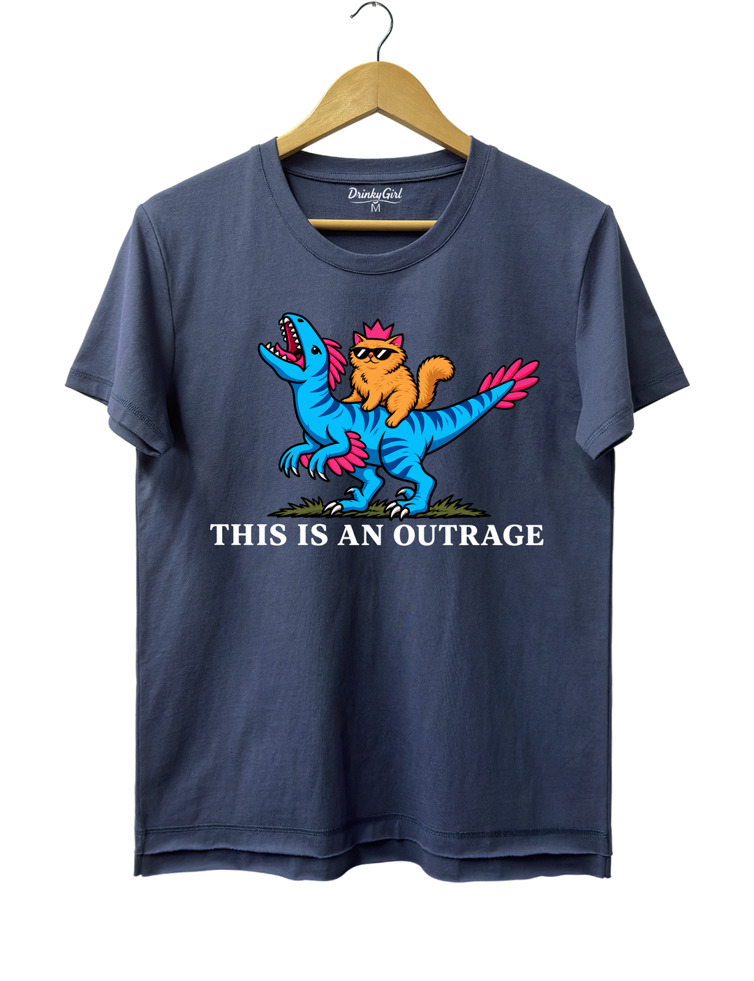This Is an Outrage Princess Donut Riding Mongo Tee - Navy Blue