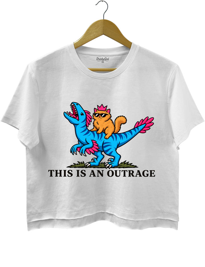 This Is an Outrage Princess Donut Riding Mongo Crop Top - White