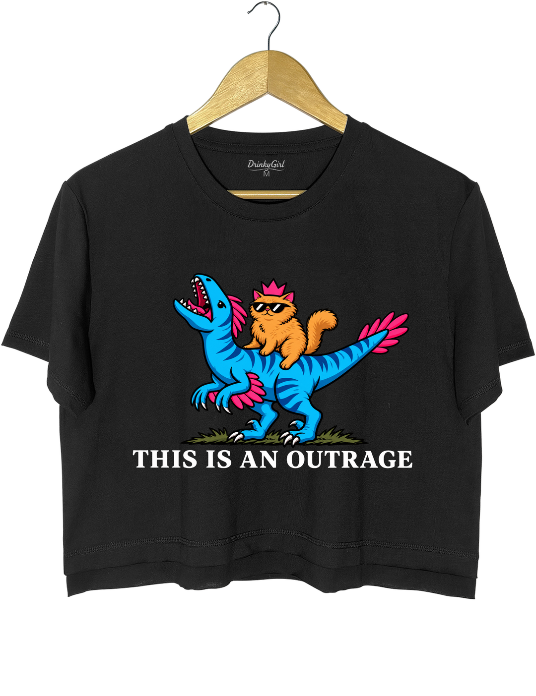 This Is an Outrage Princess Donut Riding Mongo Crop Top - Black