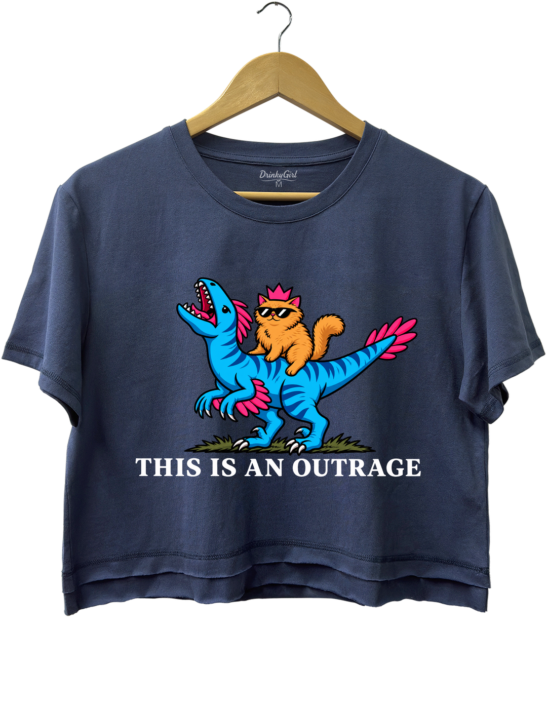 This Is an Outrage Princess Donut Riding Mongo Crop Top - Navy Blue