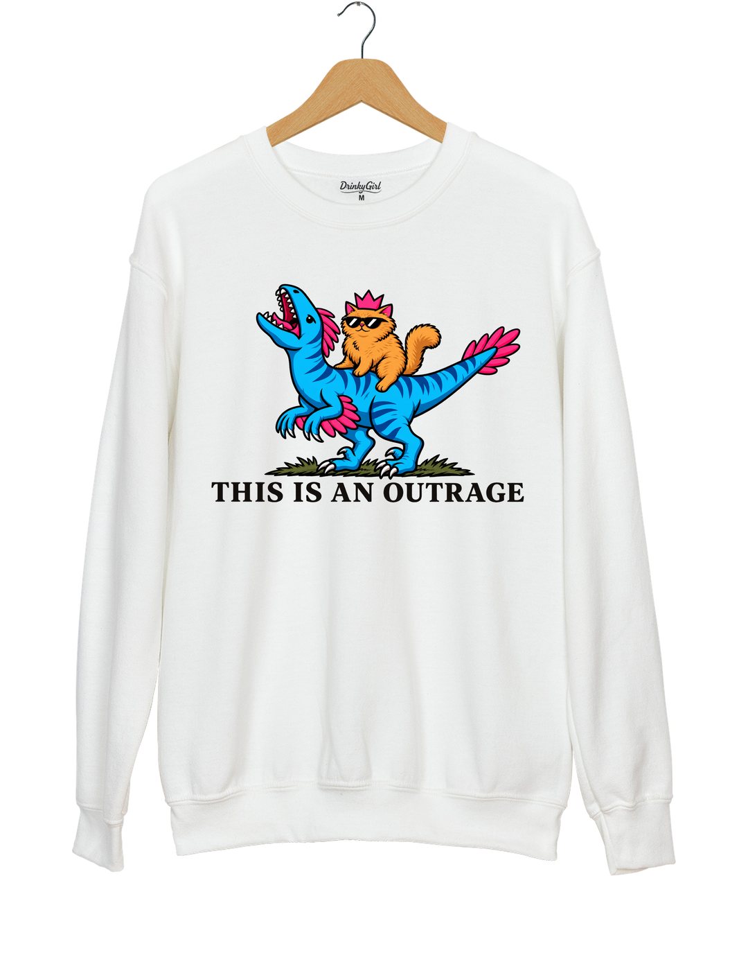 This Is an Outrage Princess Donut Riding Mongo Sweatshirt - White