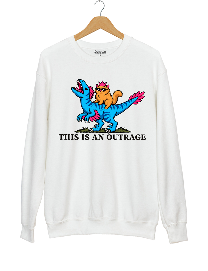 This Is an Outrage Princess Donut Riding Mongo Sweatshirt - White