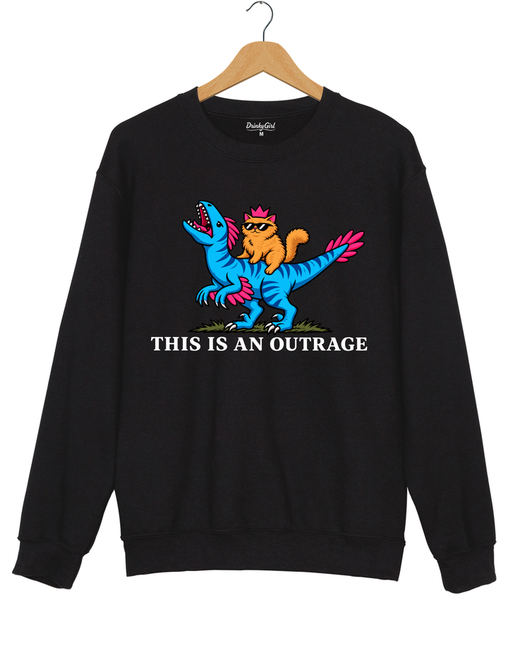 This Is an Outrage Princess Donut Riding Mongo Sweatshirt - Black