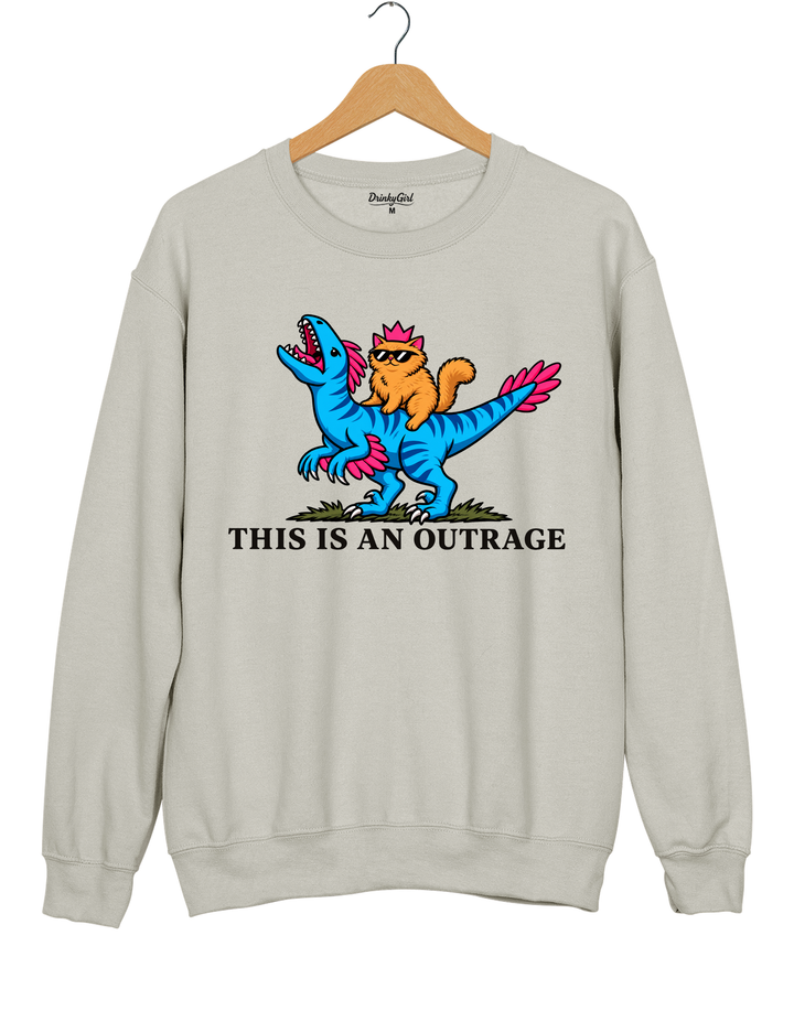 This Is an Outrage Princess Donut Riding Mongo Sweatshirt - Gray