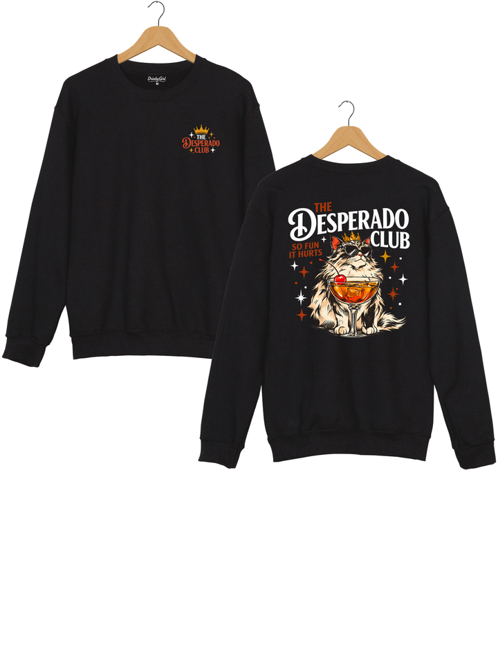 The Desperado Club Princess Donut Cat Cocktail Sweatshirt - Black