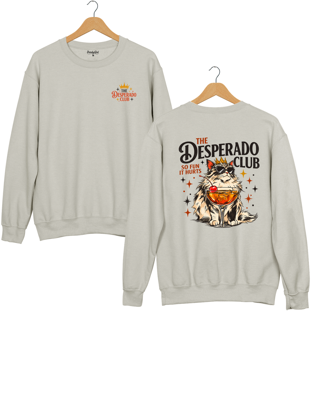 The Desperado Club Princess Donut Cat Cocktail Sweatshirt - Gray