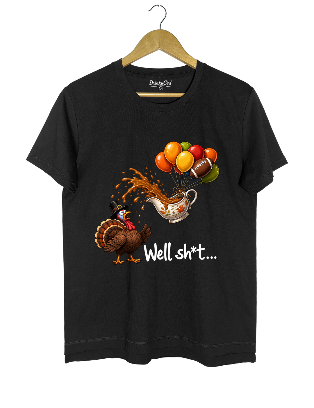 Well Sht Turkey and Flying Gravy Boat Tee - Black