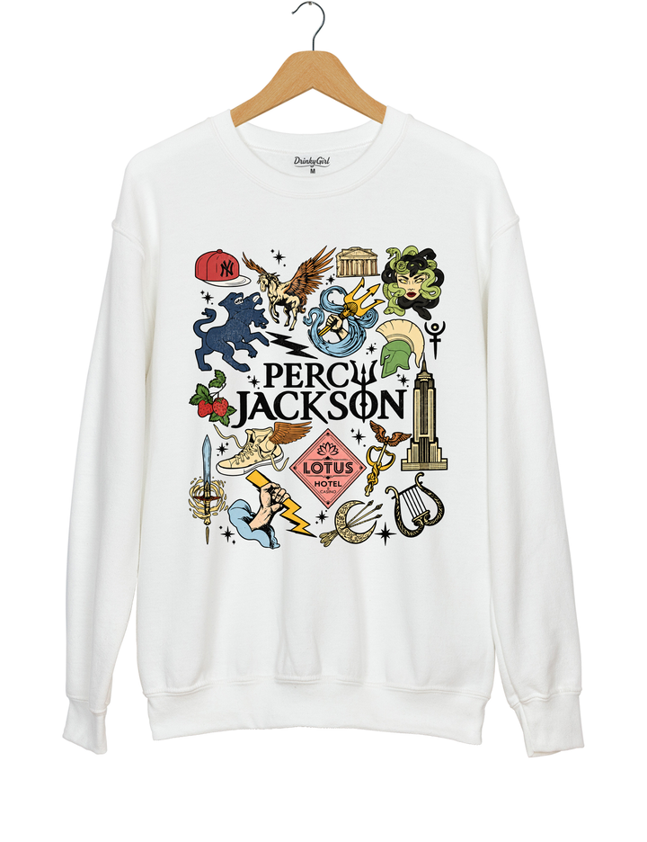 Percy Jackson Olympians Symbols Sweatshirt - White