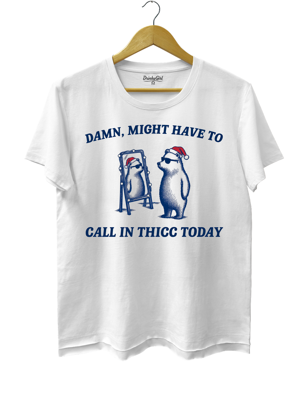Might Have To Call In Thicc This Christmas Tee - White