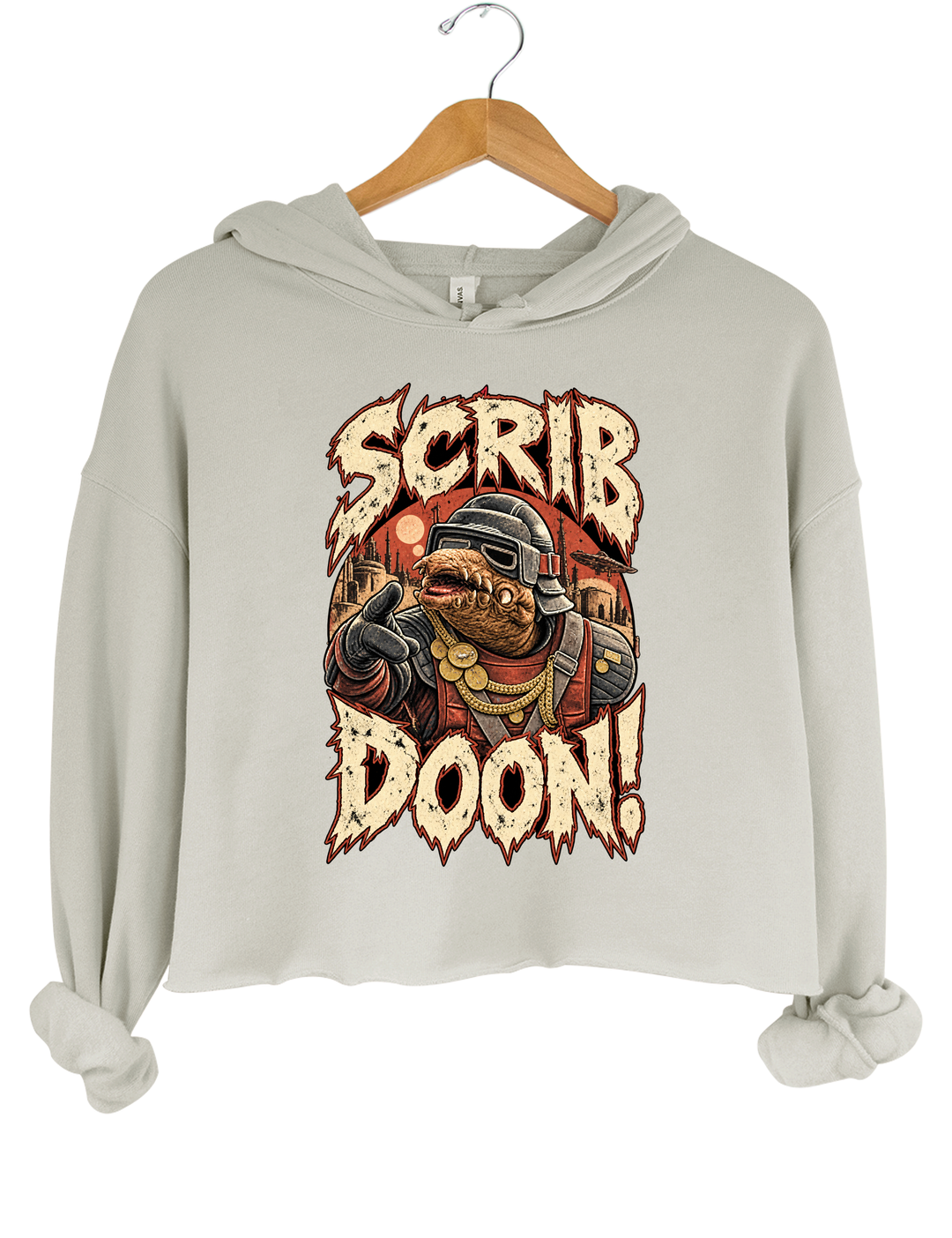 Scrib Doon Biddy Blas Crop Hoodie - Gray