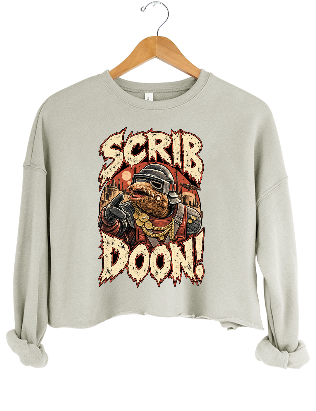 Scrib Doon Biddy Blas Crop Sweatshirt - Gray