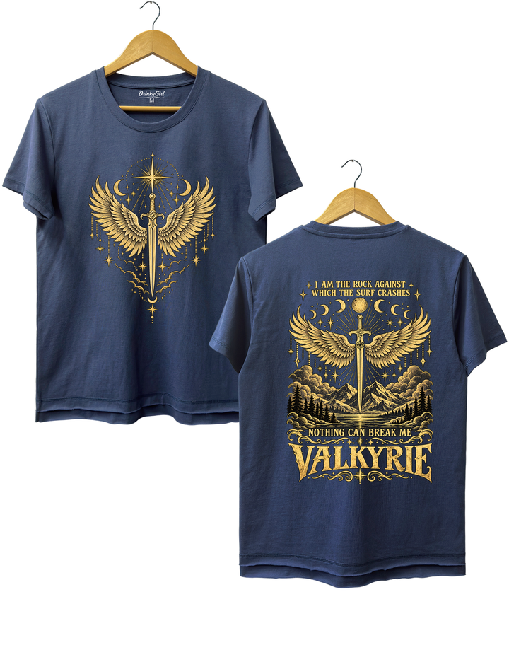 Valkyrie I Am the Rock Nothing Can Break Me Tee - Navy Blue