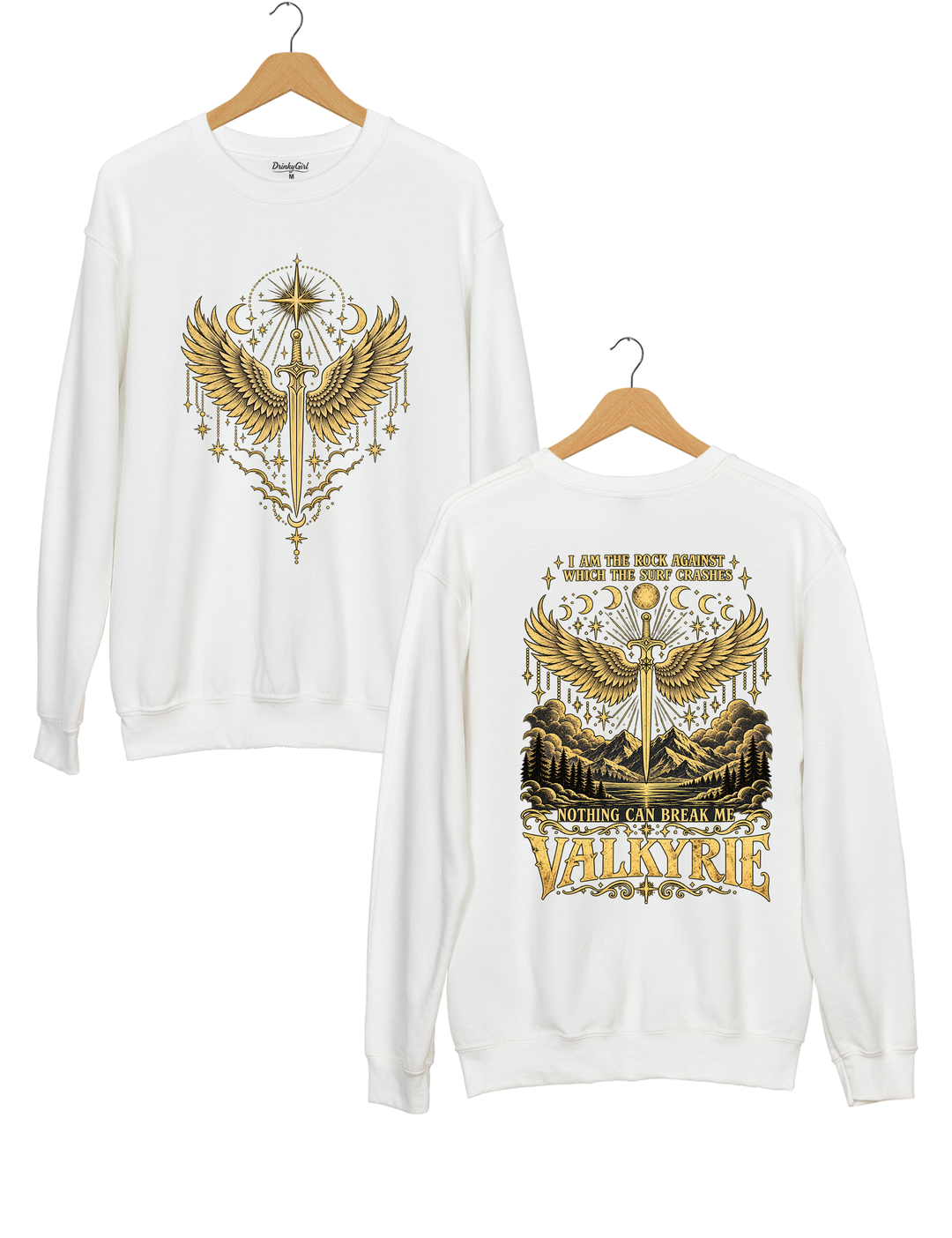 Valkyrie I Am the Rock Nothing Can Break Me Sweatshirt - White