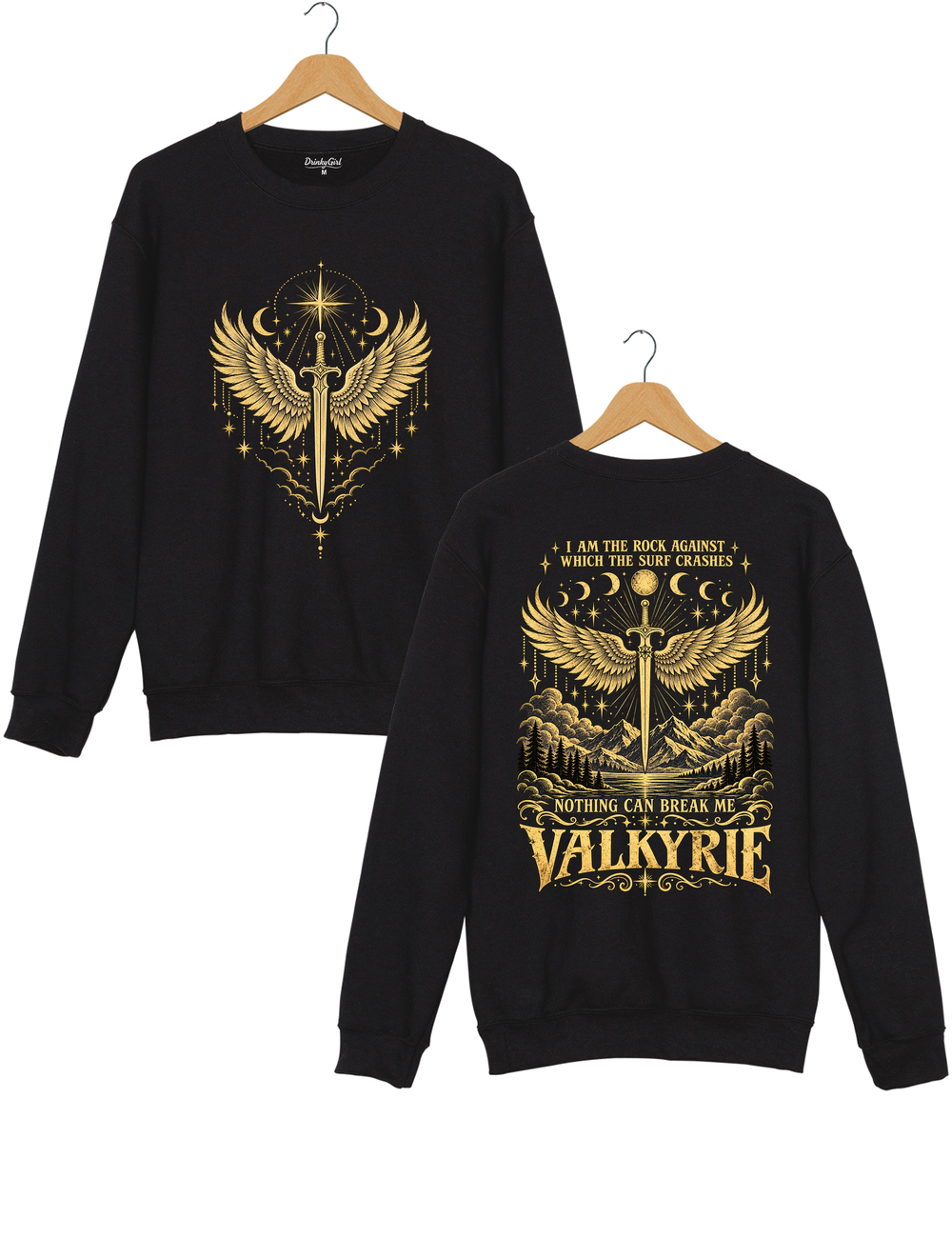 Valkyrie I Am the Rock Nothing Can Break Me Sweatshirt - Black
