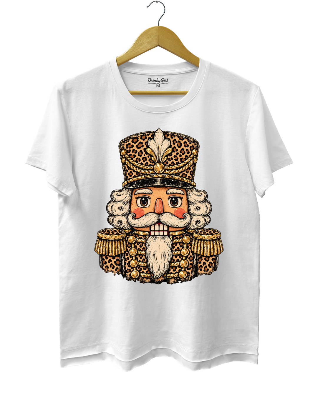 Vintage Leopard Print Nutcracker Soldier Tee - White