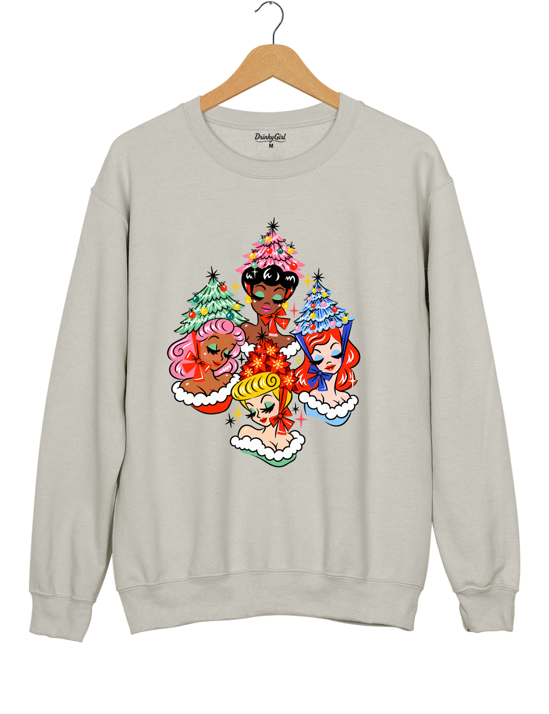 Christmas Glamour Girls Sweatshirt - Gray