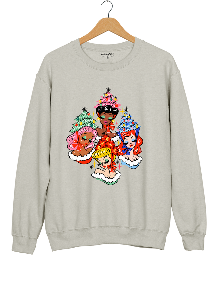 Christmas Glamour Girls Sweatshirt - Gray