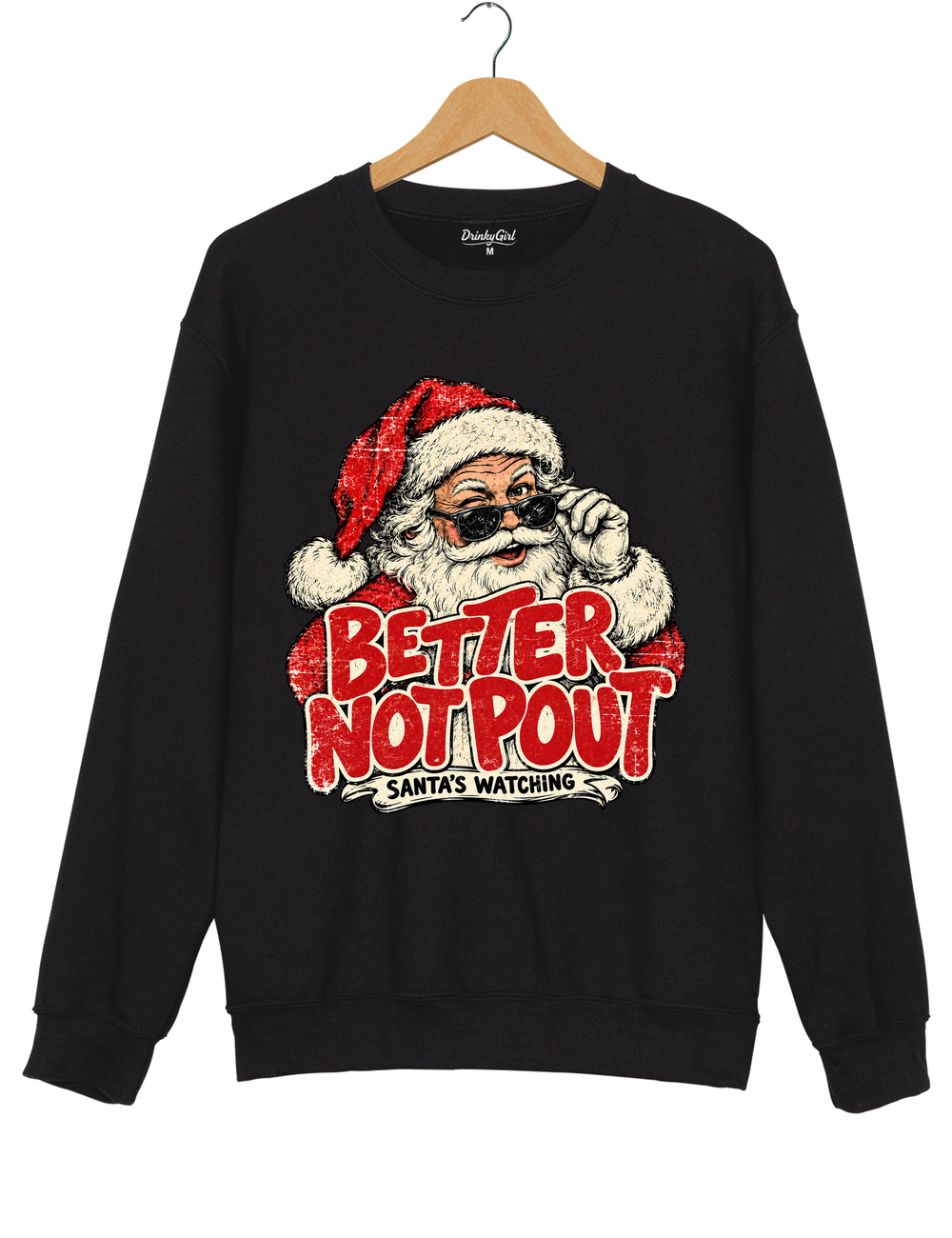 Better Not Pout Santa's Watching Sweatshirt - Black